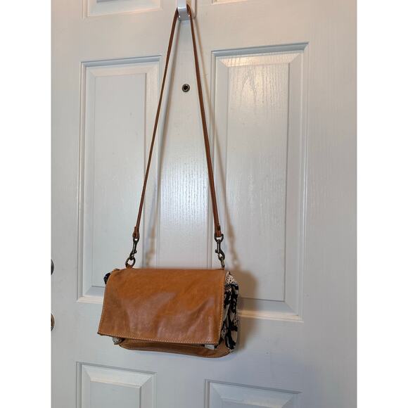 Ceri Hoover Bag Leather and Calf Hair Brown Python Print Clutch Crossbody Bag - Picture 12 of 15